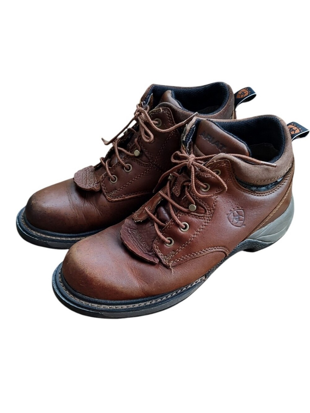 Ariat Brown Leather Lace-Up Ankle Work Boots